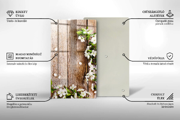 Copri piano induzione Fiori bianchi sulle tavole