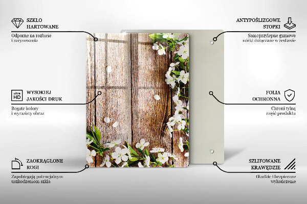 Copri piano induzione Fiori bianchi sulle tavole