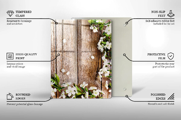 Copri piano induzione Fiori bianchi sulle tavole