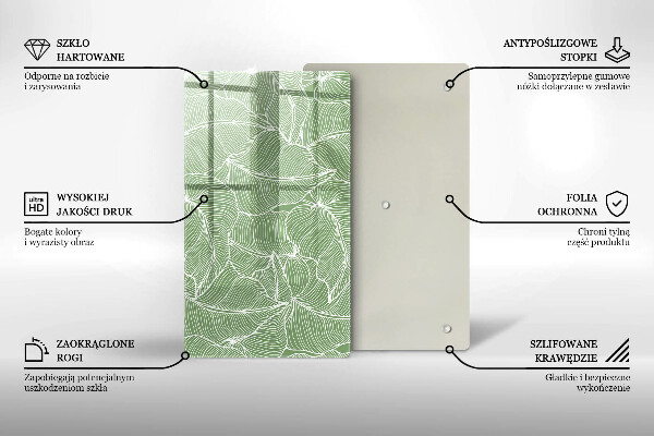 Copri piano induzione Foglie lineari