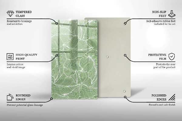 Copri piano induzione Foglie lineari