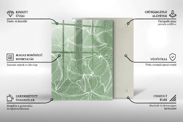 Copri piano induzione Foglie lineari