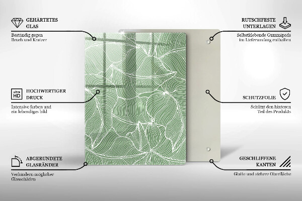 Copri piano induzione Foglie lineari