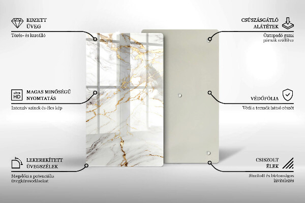 Copri piano induzione Marmo chiaro con oro
