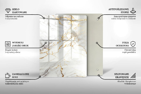 Copri piano induzione Marmo chiaro con oro