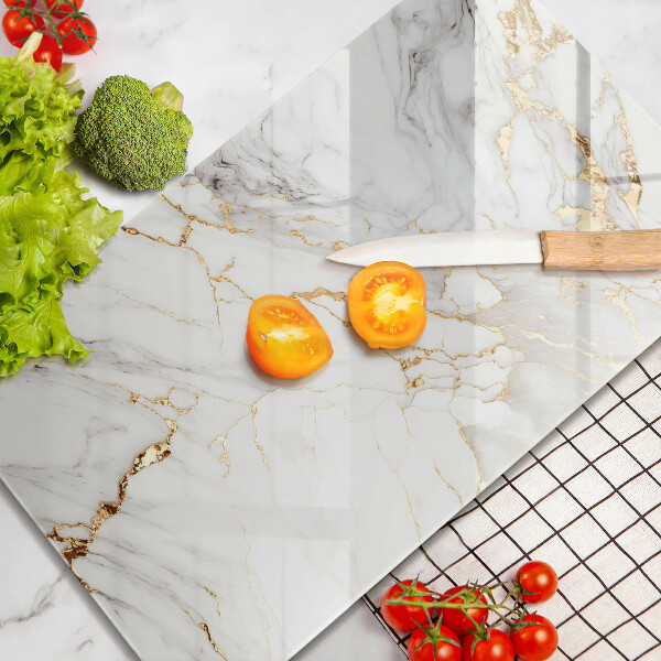Copri piano induzione Marmo chiaro con oro