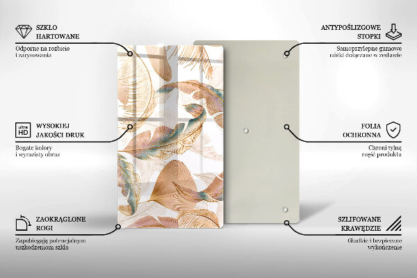 Copri piano induzione Piume e foglie boho