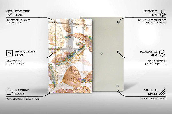 Copri piano induzione Piume e foglie boho