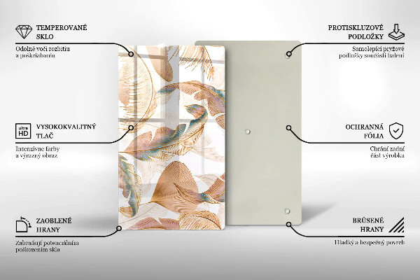 Copri piano induzione Piume e foglie boho