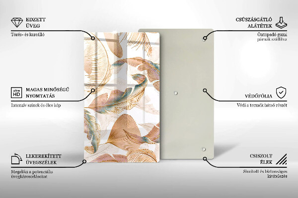 Copri piano induzione Piume e foglie boho