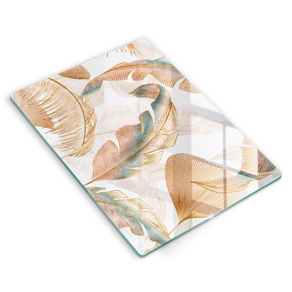 Copri piano induzione Piume e foglie boho