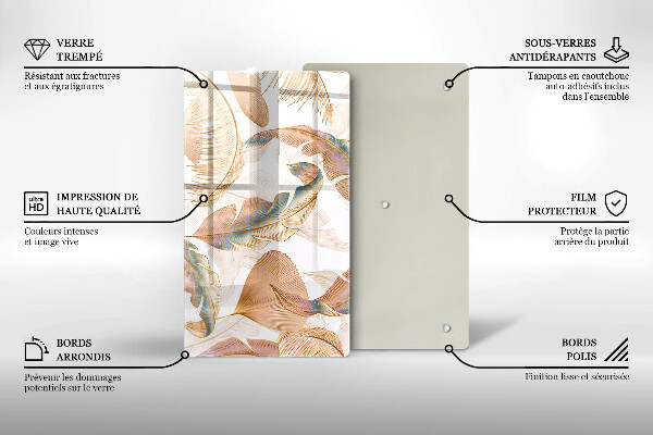 Copri piano induzione Piume e foglie boho