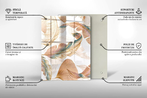 Copri piano induzione Piume e foglie boho