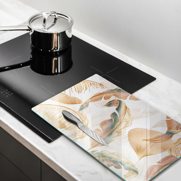 Copri piano induzione Piume e foglie boho