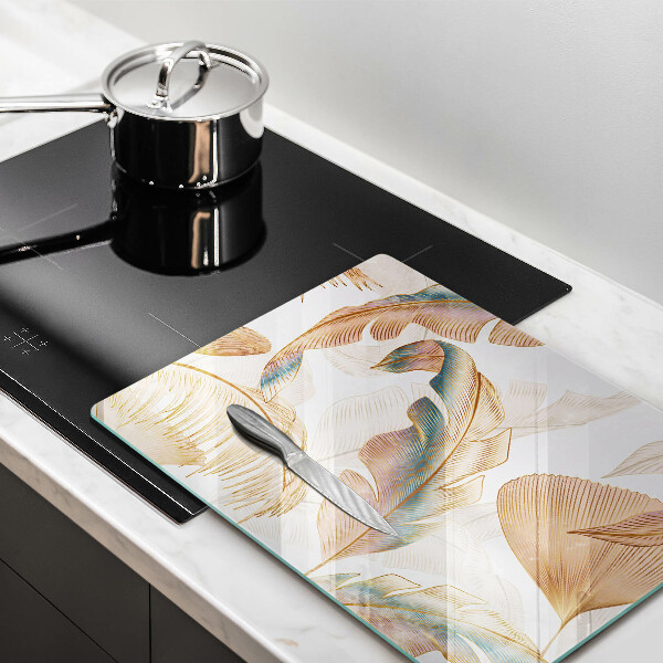 Copri piano induzione Piume e foglie boho