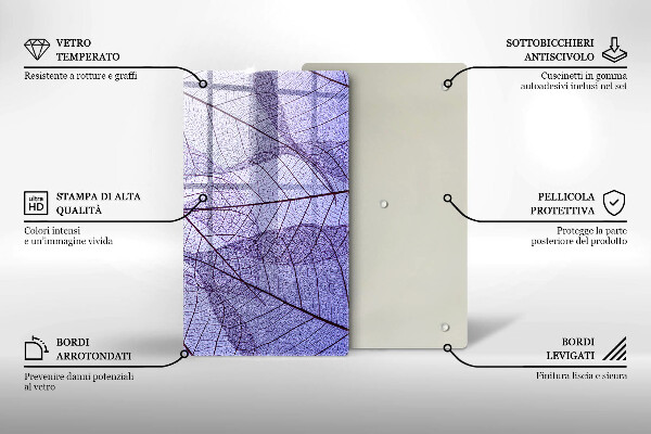 Copri piano induzione Foglie con venature