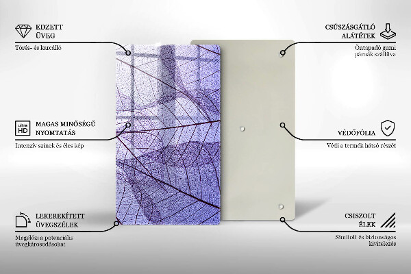 Copri piano induzione Foglie con venature