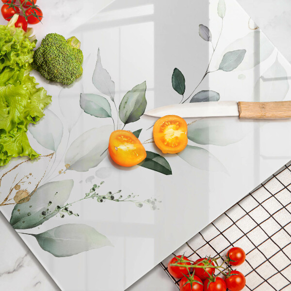 Copri fornello cucina Foglie ad acquerello