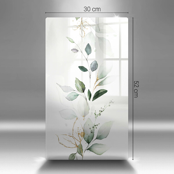 Copri fornello cucina Foglie ad acquerello