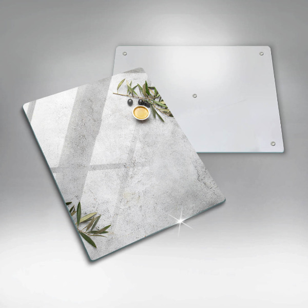 Copri fornello cucina Olive su cemento