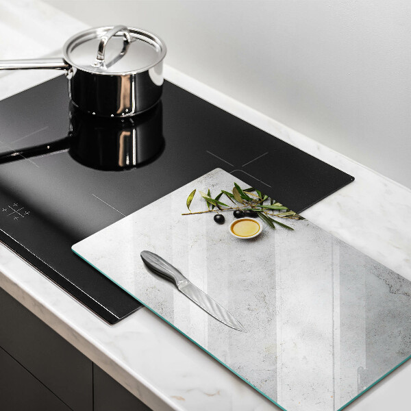 Copri fornello cucina Olive su cemento