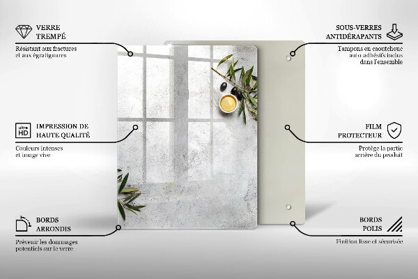 Copri fornello cucina Olive su cemento