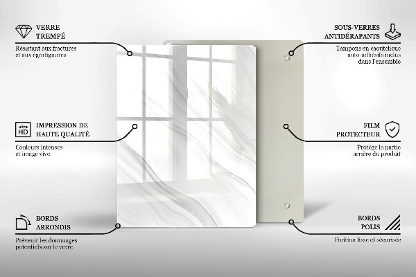 Copri fornello cucina Marmo delicato