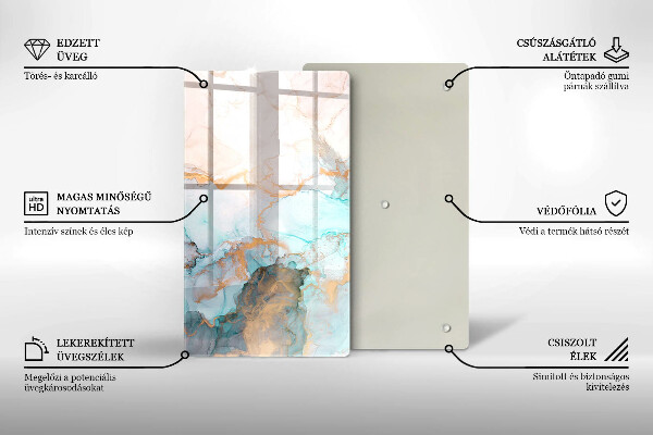 Copri fornello cucina Astrazione del marmo