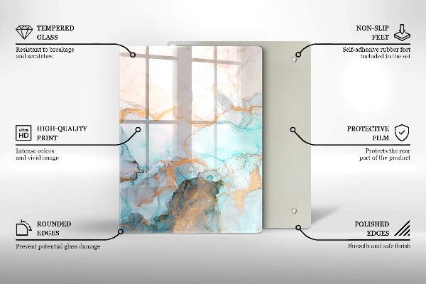 Copri fornello cucina Astrazione del marmo