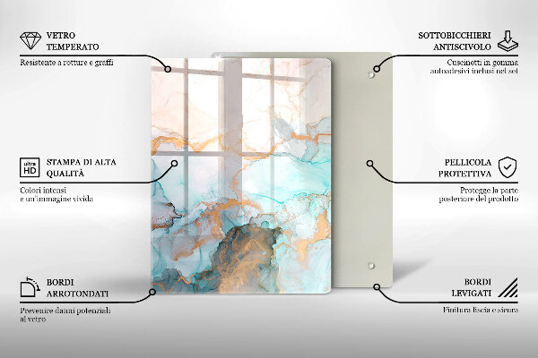 Copri fornello cucina Astrazione del marmo