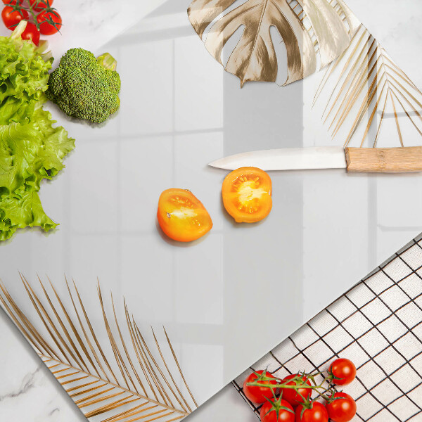 Copri fornello cucina foglie dorate