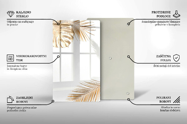 Copri fornello cucina foglie dorate