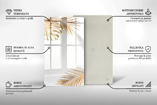 Copri fornello cucina foglie dorate