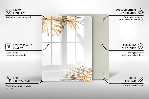 Copri fornello cucina foglie dorate