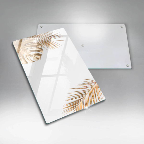 Copri fornello cucina foglie dorate