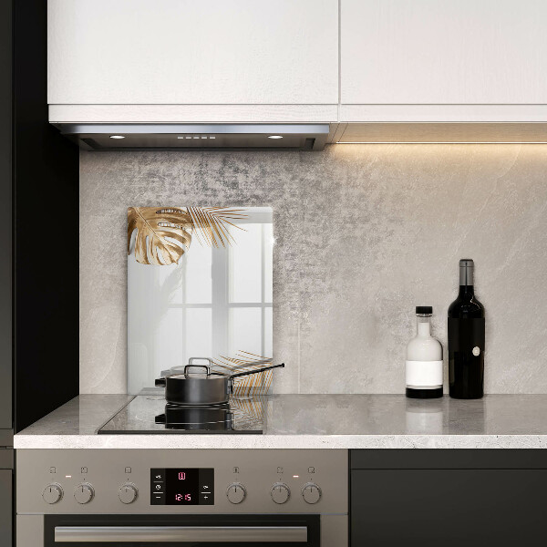 Copri fornello cucina foglie dorate