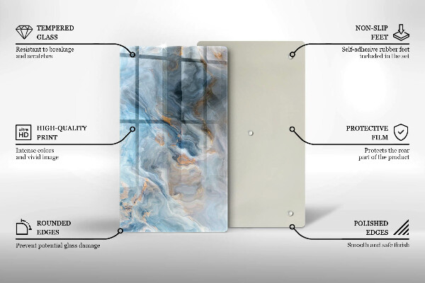 Copri fornello cucina Trama di marmo