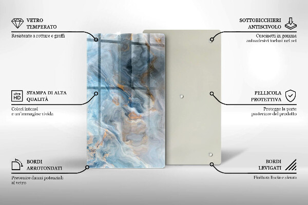 Copri fornello cucina Trama di marmo
