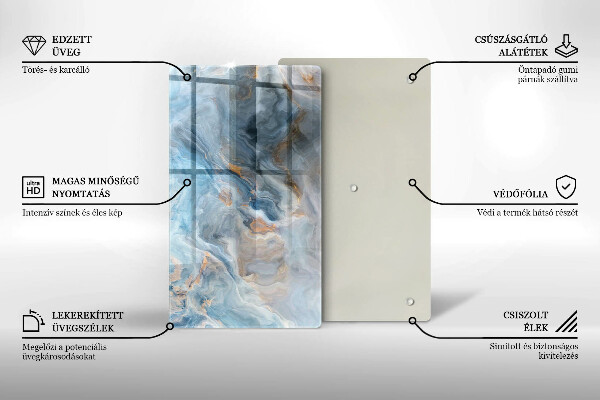 Copri fornello cucina Trama di marmo