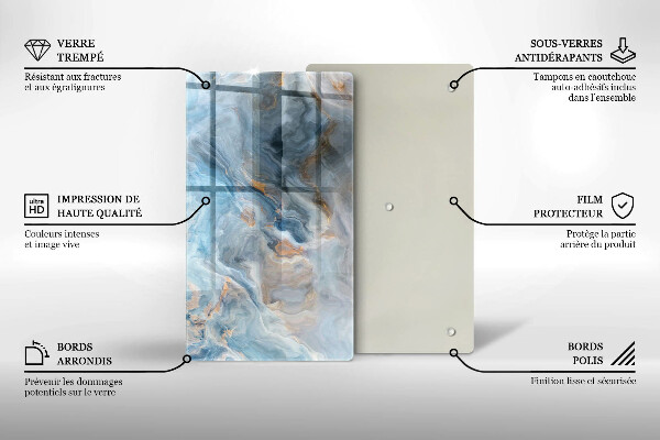 Copri fornello cucina Trama di marmo