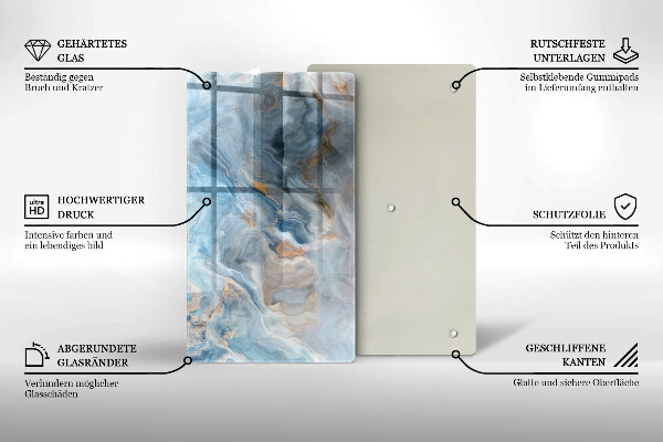 Copri fornello cucina Trama di marmo