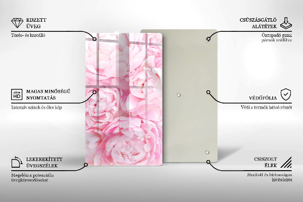 Copri piano induzione Peonie delicate