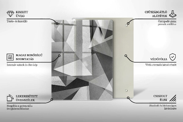 Copri piano induzione Astrazione tagliente concreta