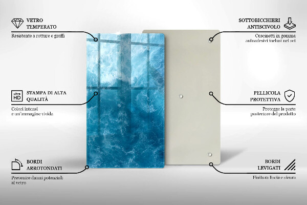 Copri piano induzione Acqua blu