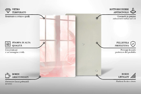 Copri piano induzione Sfondo di rose pastello