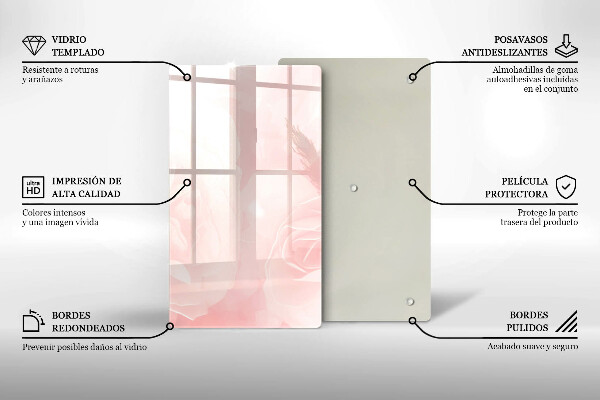 Copri piano induzione Sfondo di rose pastello