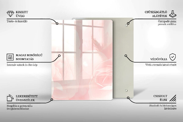 Copri piano induzione Sfondo di rose pastello