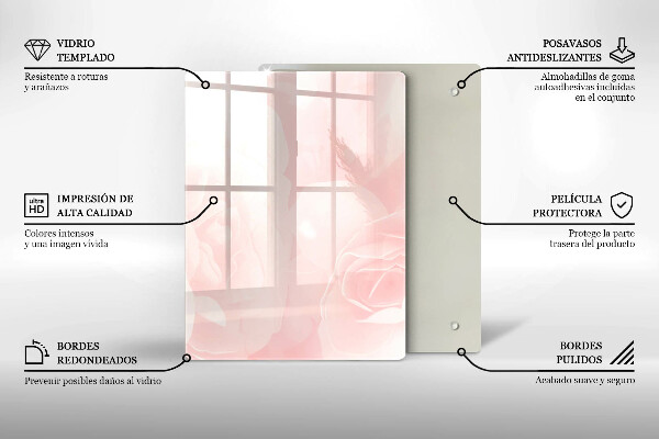 Copri piano induzione Sfondo di rose pastello