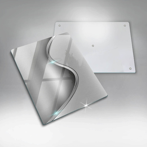 Copri fornello cucina Metallo argentato astratto