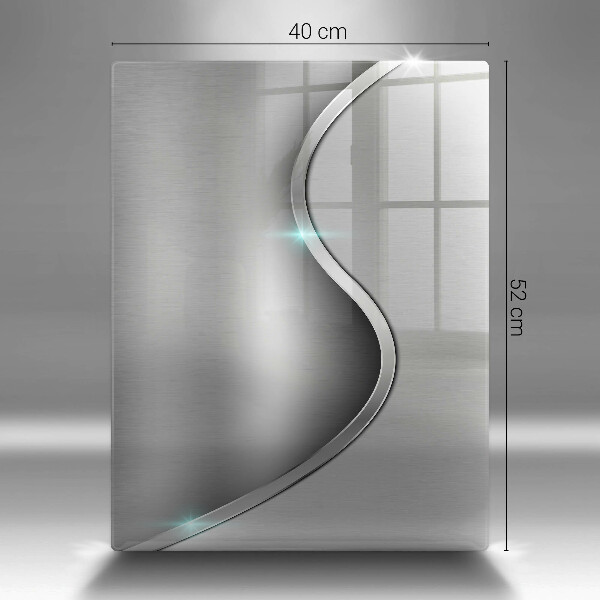 Copri fornello cucina Metallo argentato astratto